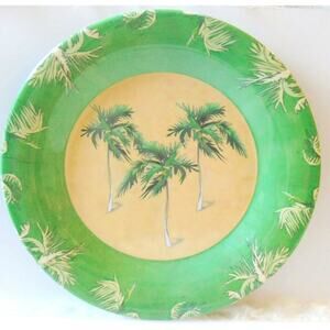 NEW Sakura Evolution PALM TREE DINNER PLATE 11.8" Melamine Tropical Breeze NWT